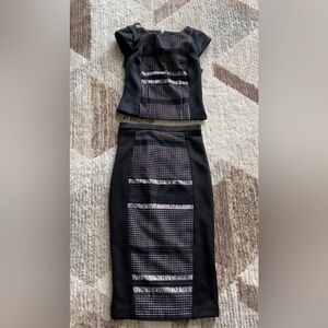 XOXO Black and White Skirt Set